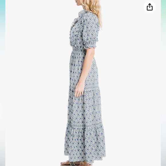 MAX STUDIO FLORAL RUFFLE MAXI NWT - Picture 2 of 6